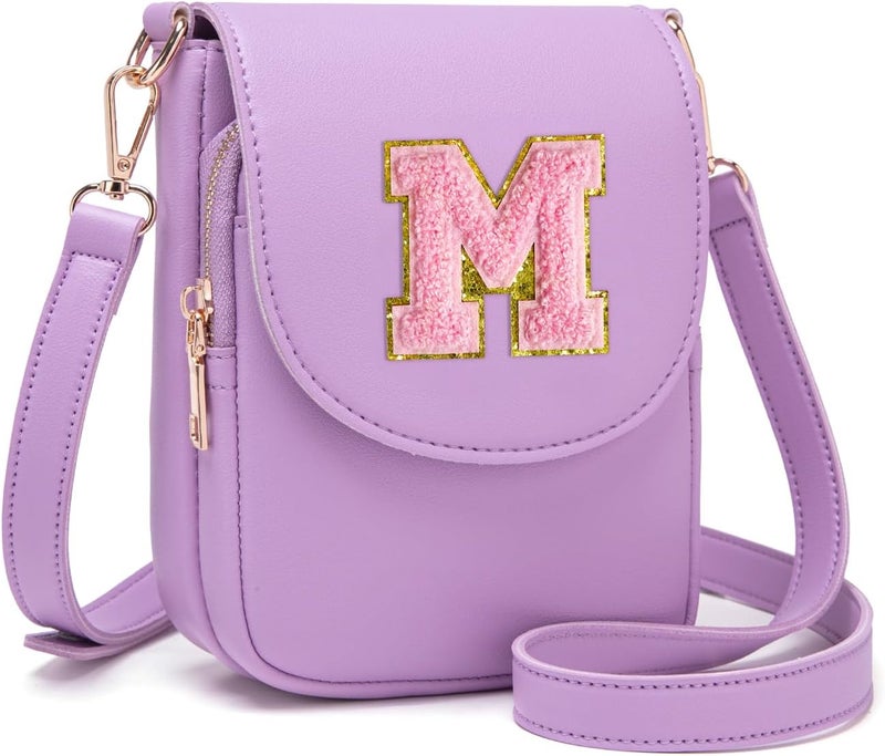 Viverte Crossbody Purse for Teen Girls Small Initial Cell Phone Toddler Purse Leather Triple Compartment Crossbody Bags - Image 1